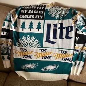 Unisex Miller Lite and Philadelphia Eagles ugly sweater